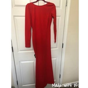 Red Long Sleeve Gown
